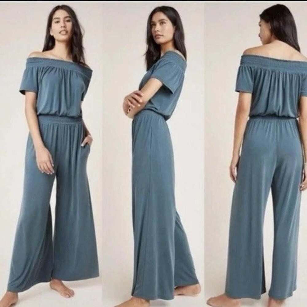 Saturday Sunday by Anthropologie Rebecca Wide Leg Smocked Jumpsuit